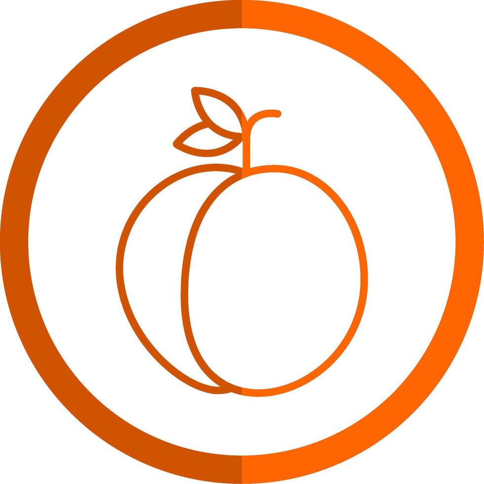 Peach Line Orange Circle Icon vector