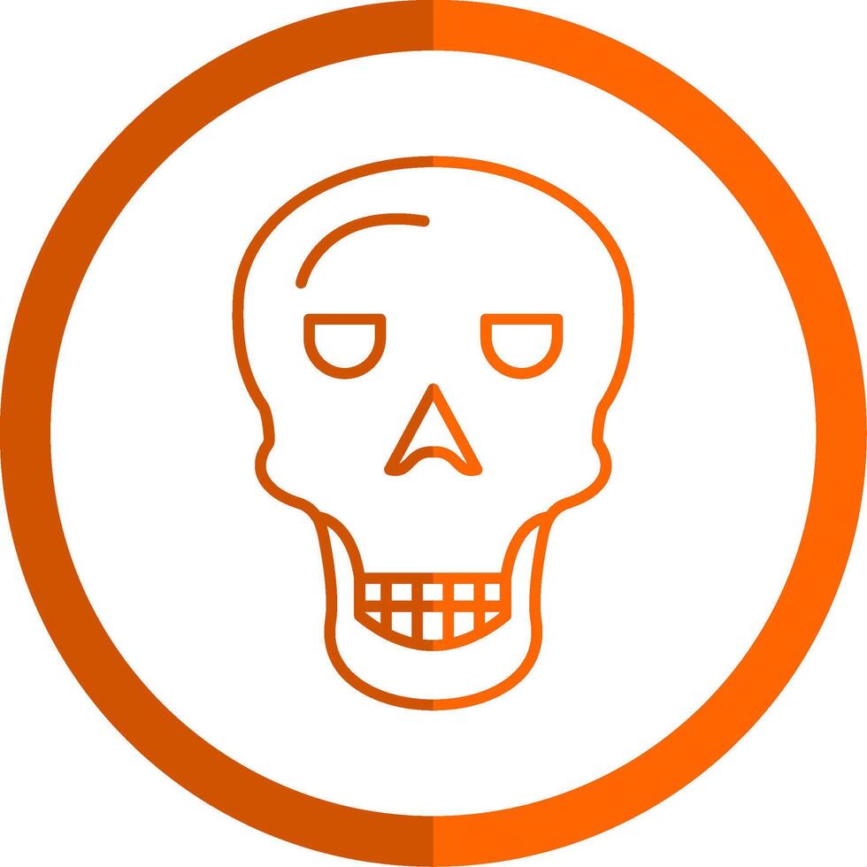 osteología línea naranja circulo icono vector