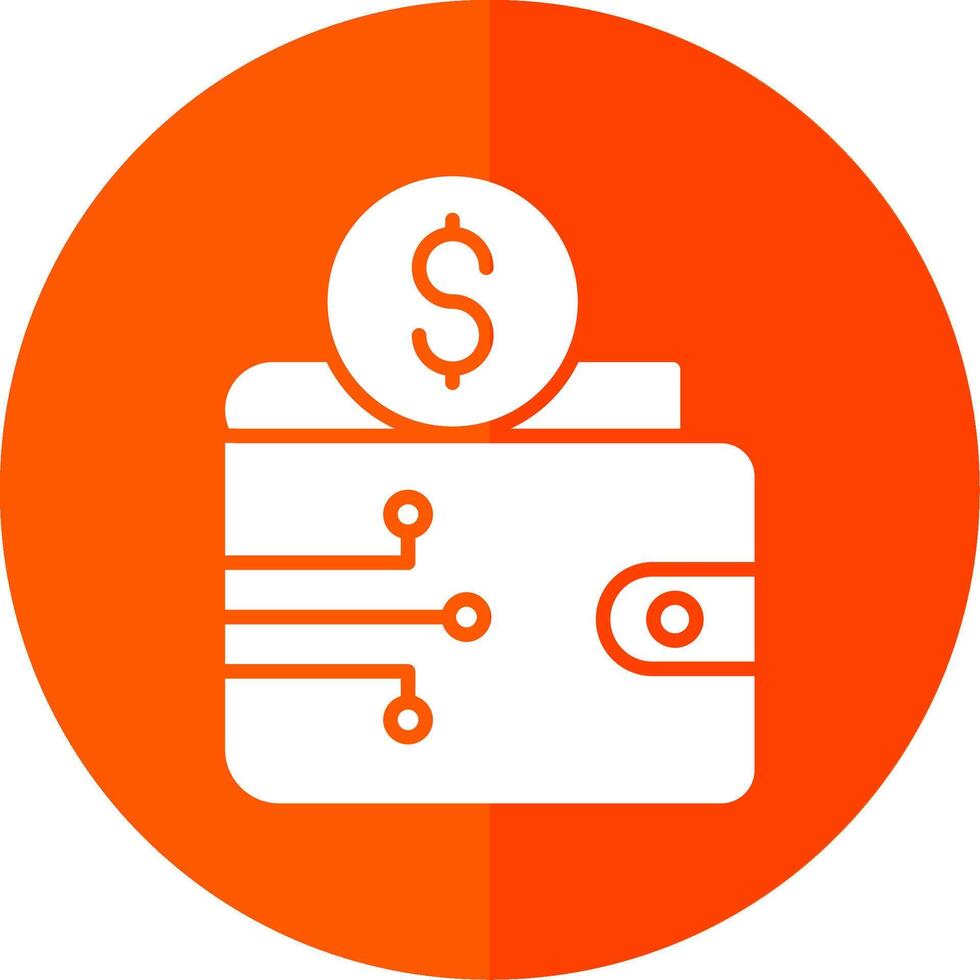 Ewallet Glyph Red Circle Icon vector