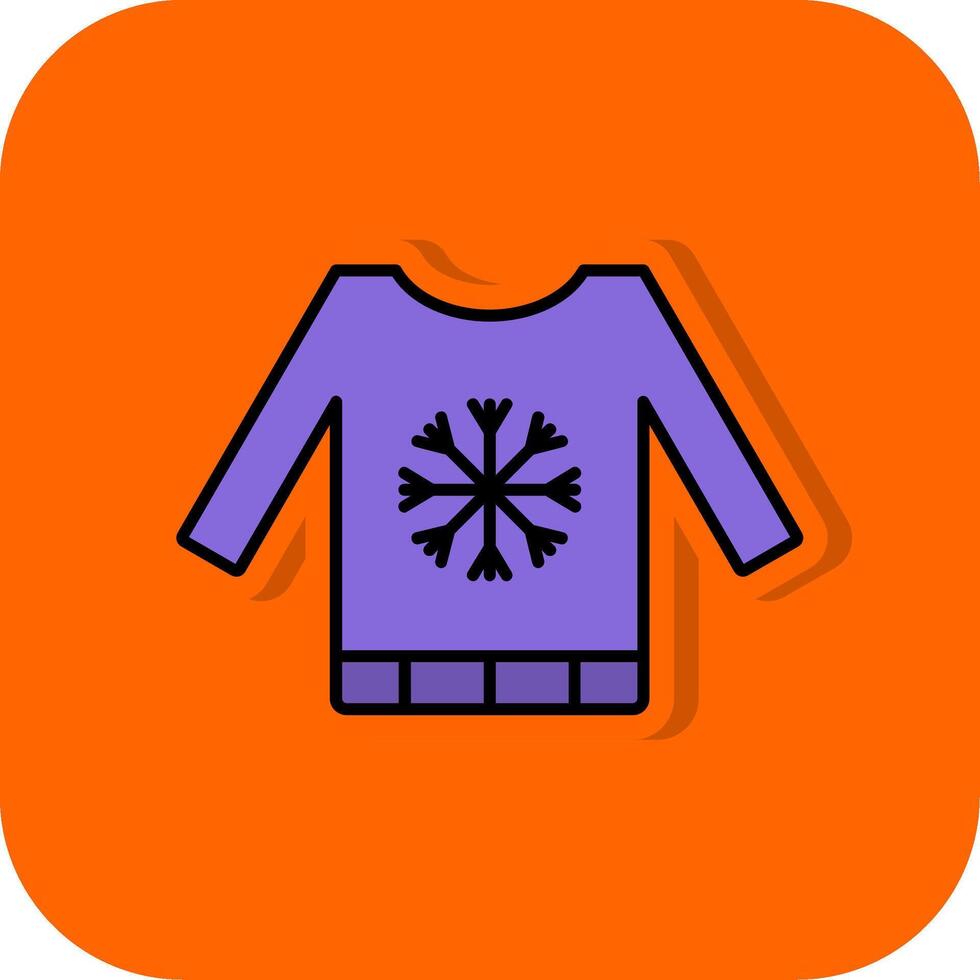Sweater Filled Orange background Icon vector