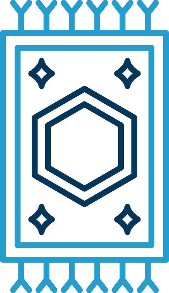 Carpet Line Blue Two Color Icon vector