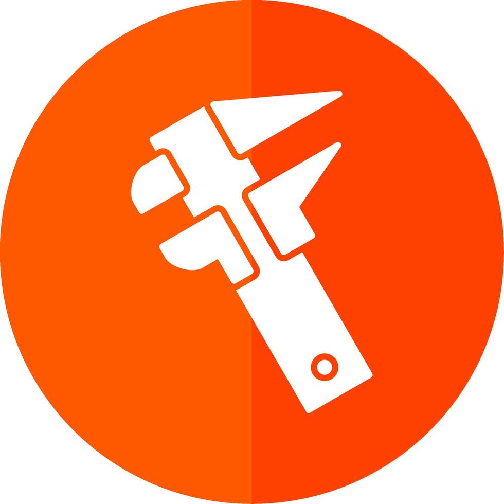 Caliper Glyph Red Circle Icon vector