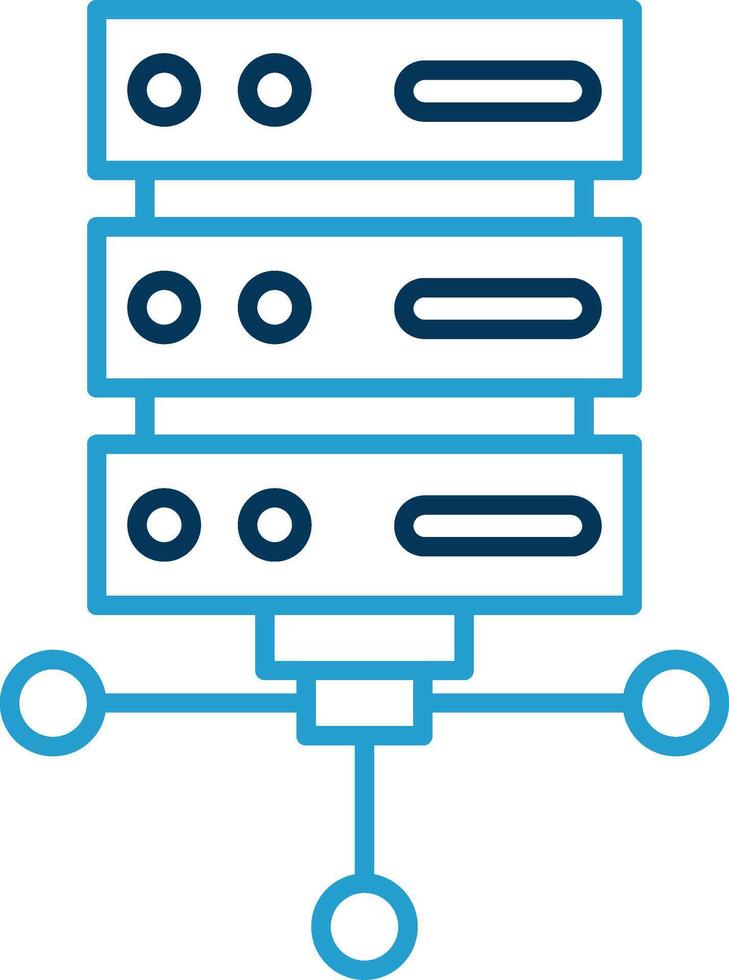 Server Line Blue Two Color Icon vector