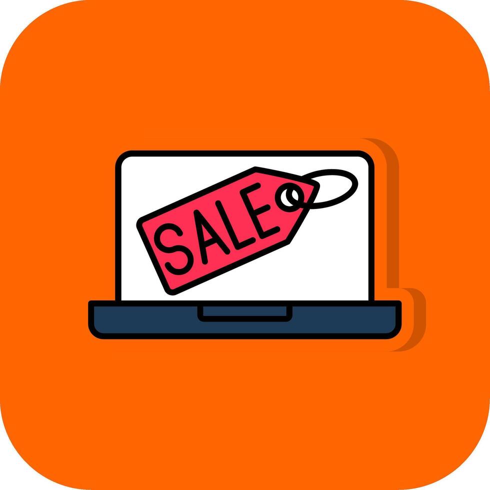 Laptop Filled Orange background Icon vector