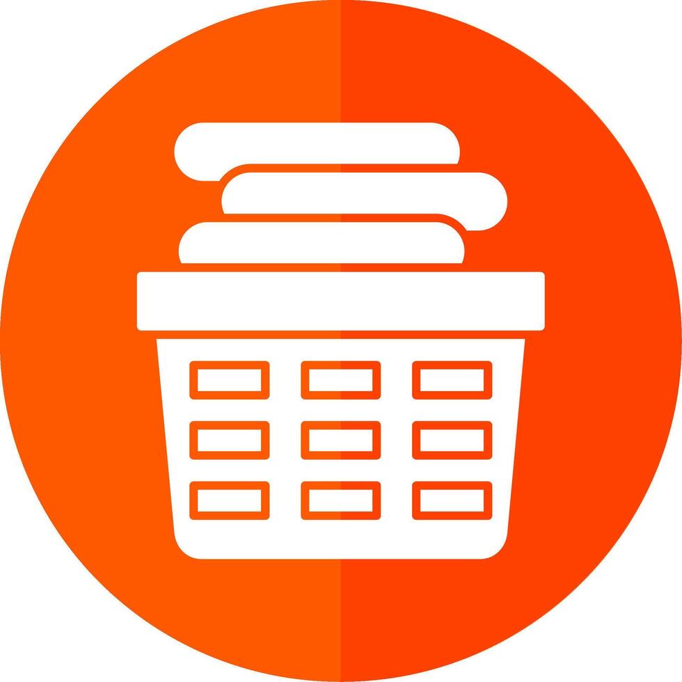 Laundry Basket Glyph Red Circle Icon vector