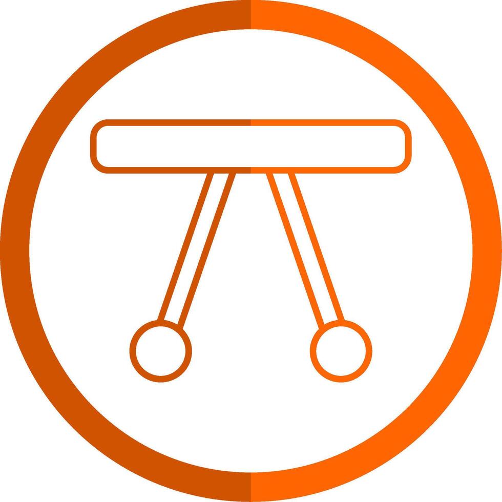 Swinging Cradle Line Orange Circle Icon vector
