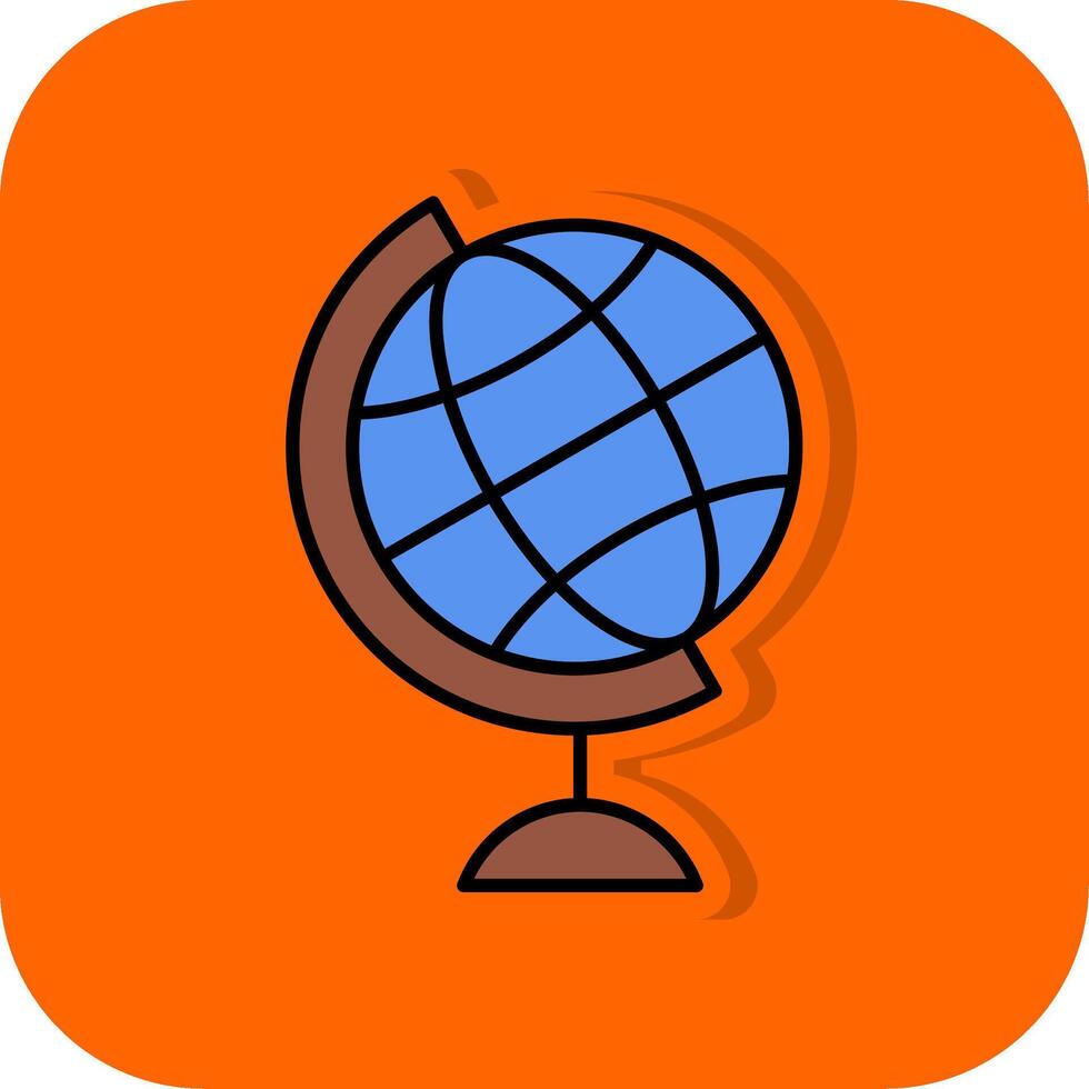 Globe Filled Orange background Icon vector