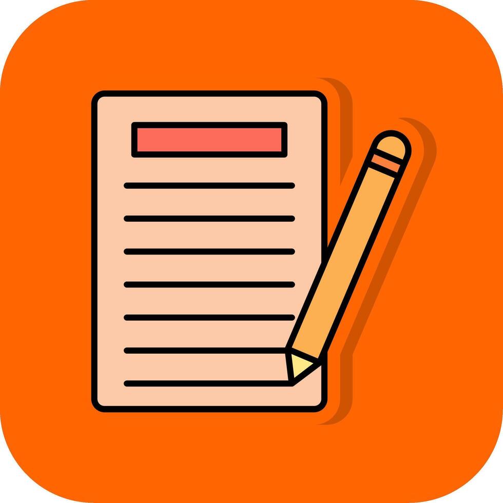 Writer Filled Orange background Icon vector