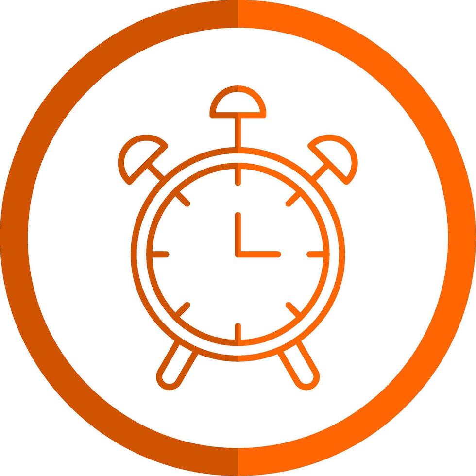 reloj línea naranja circulo icono vector