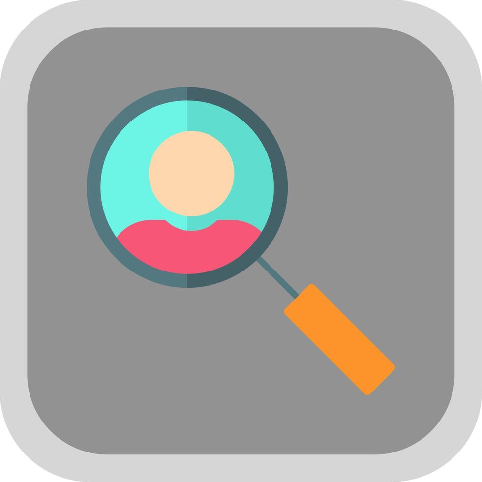Search User Flat Round Corner Icon vector