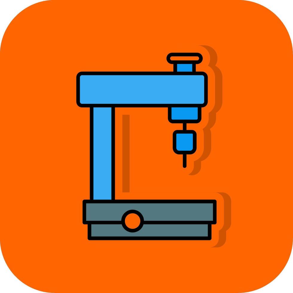 Milling Machine Filled Orange background Icon vector