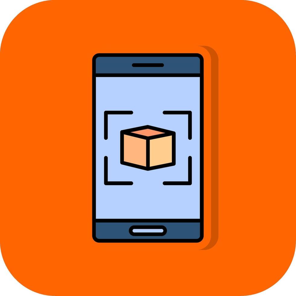 Augmented Reality Filled Orange background Icon vector