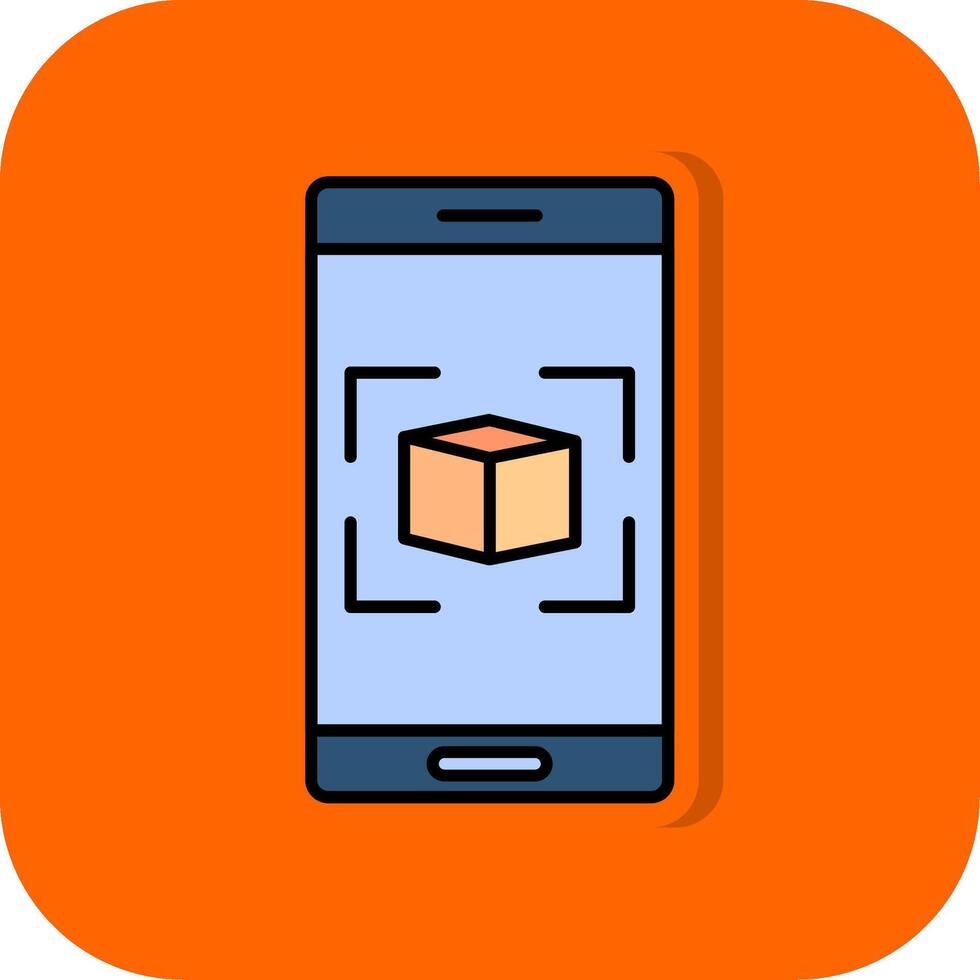 Augmented Reality Filled Orange background Icon vector