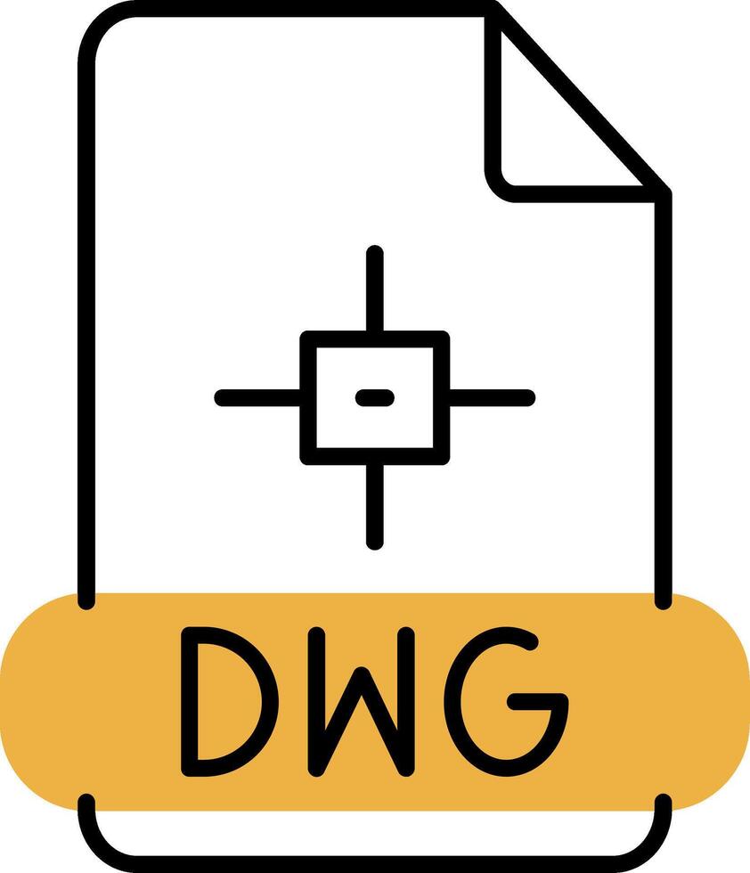Dwg Skined Filled Icon vector