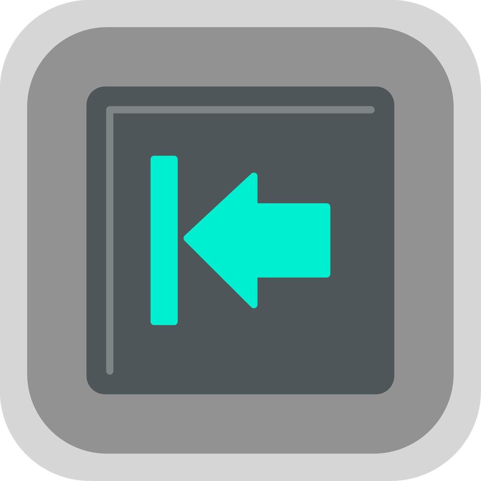 Left Arrow Flat Round Corner Icon vector