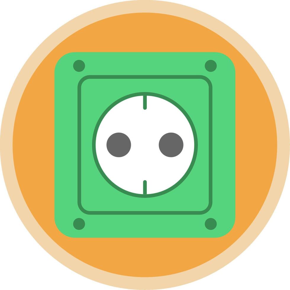 Socket Flat Multi Circle Icon vector