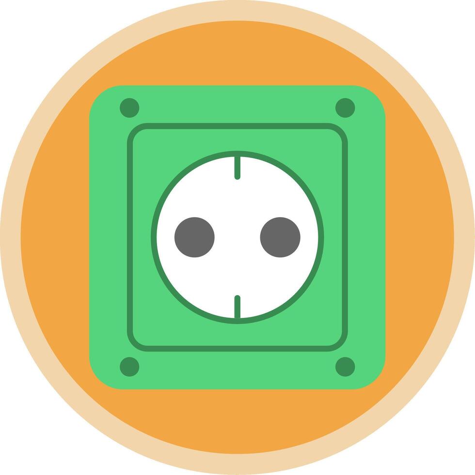 Socket Flat Multi Circle Icon vector