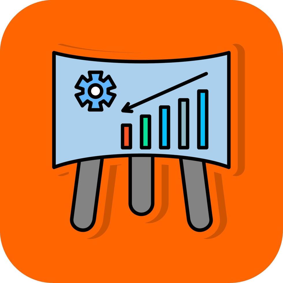 Management Filled Orange background Icon vector