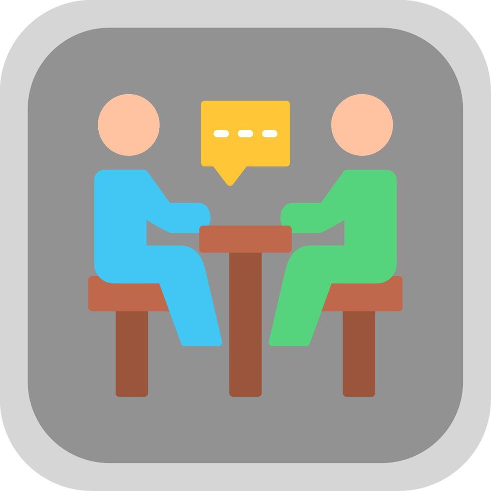 Meeting Flat Round Corner Icon vector