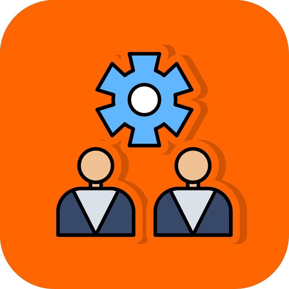 Management Filled Orange background Icon vector