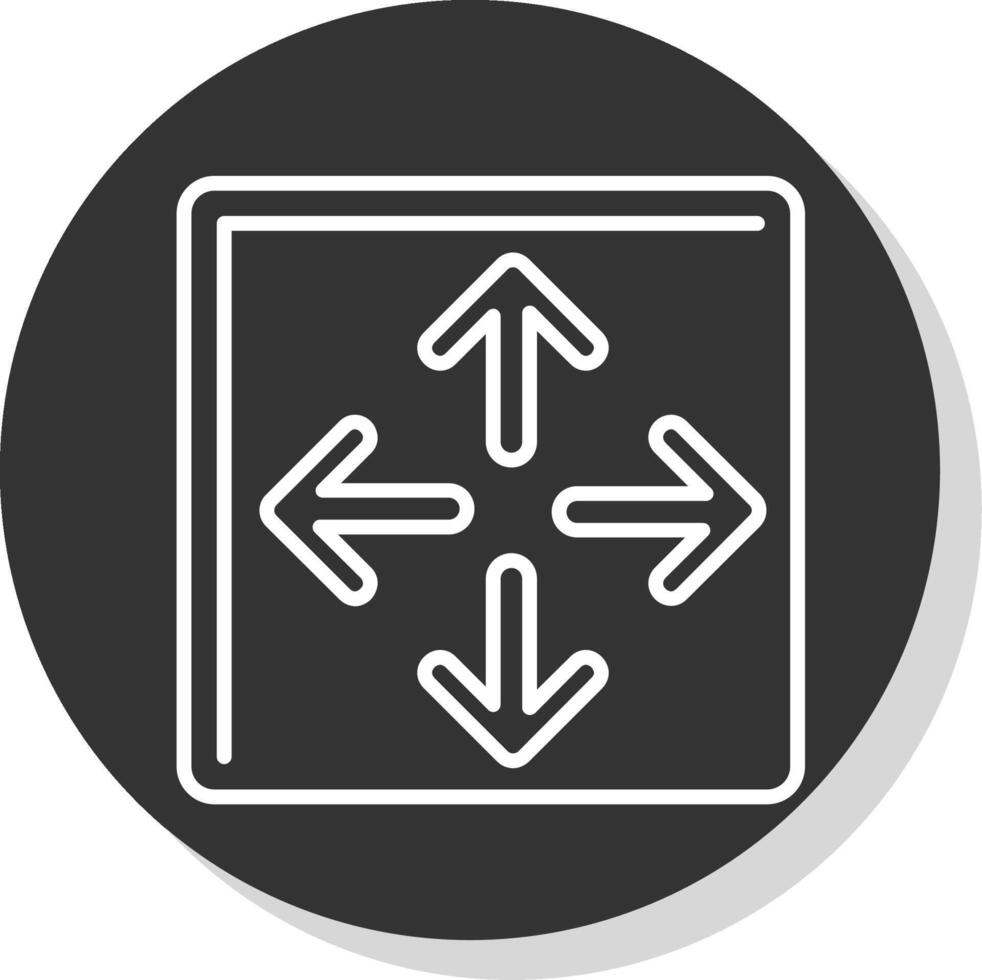 Maximize Line Grey Circle Icon vector