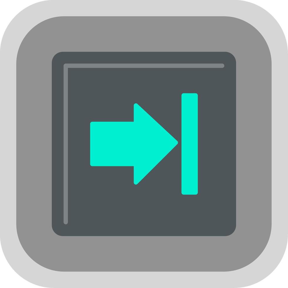 Right Arrow Flat Round Corner Icon vector