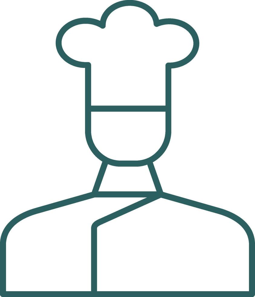 Chef Line Gradient Round Corner Icon vector