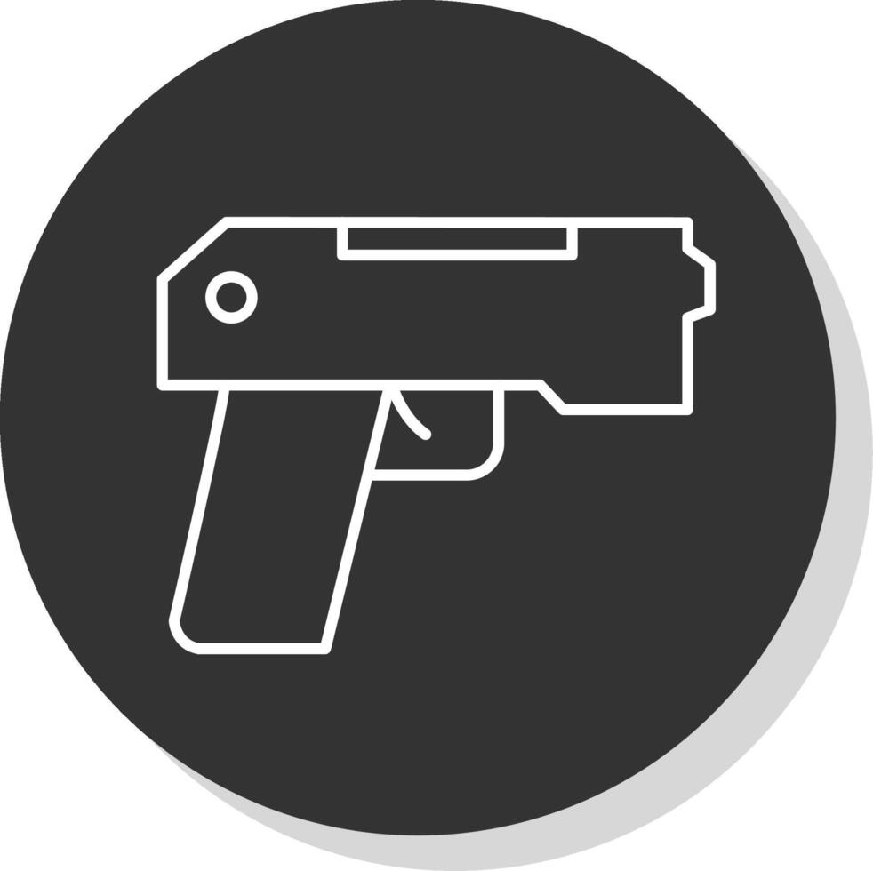 Pistol Line Grey Circle Icon vector