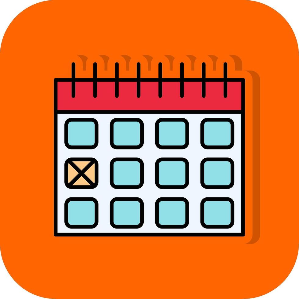 Calendar Date Filled Orange background Icon vector