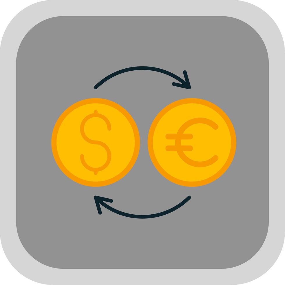 Money Exchange Flat Round Corner Icon vector