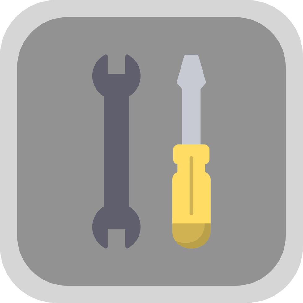 Tools Flat Round Corner Icon vector
