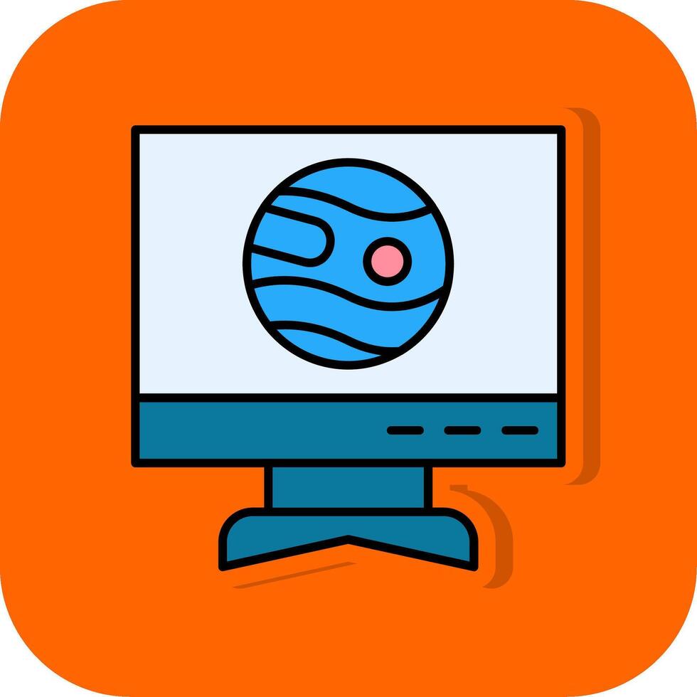 Live Stream Filled Orange background Icon vector