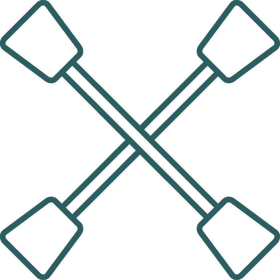 Paddles Line Gradient Round Corner Icon vector