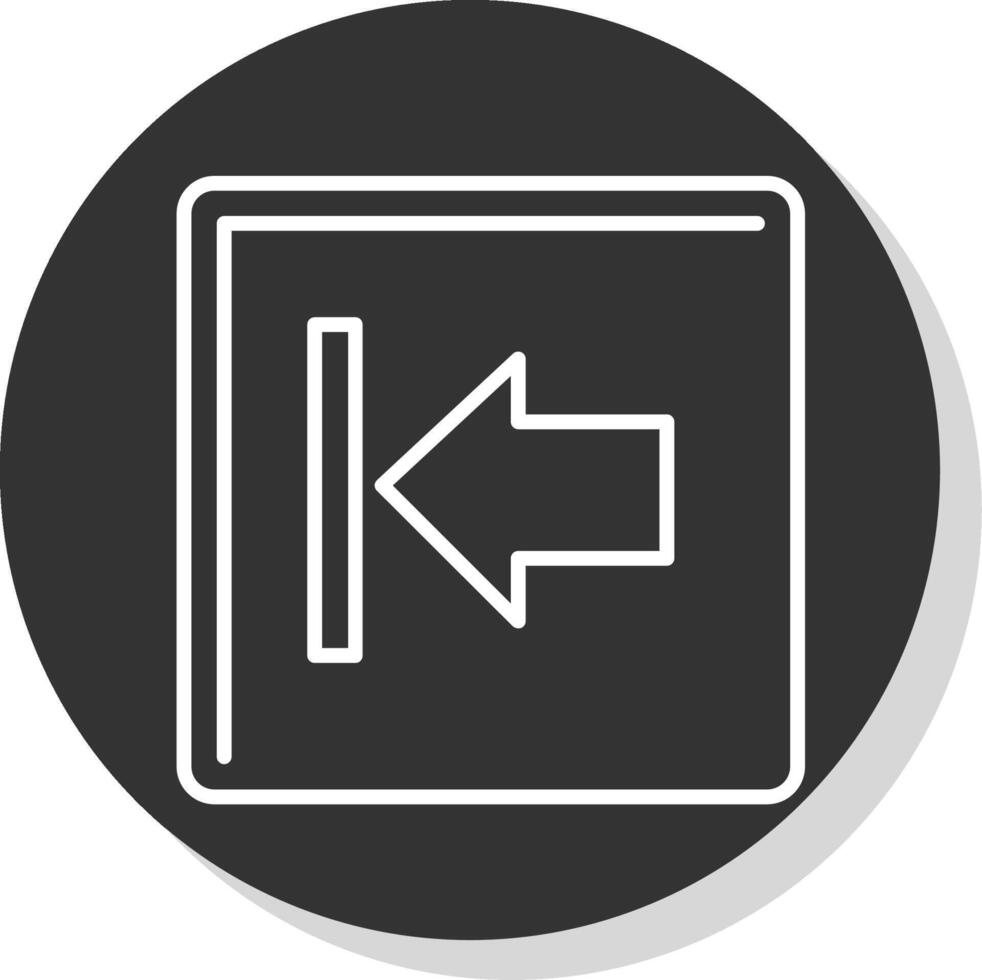 Left Arrow Line Grey Circle Icon vector