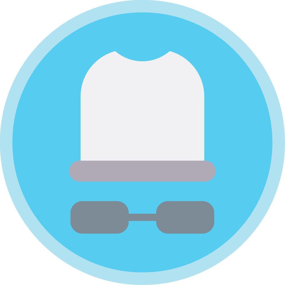 White Hat Flat Multi Circle Icon vector