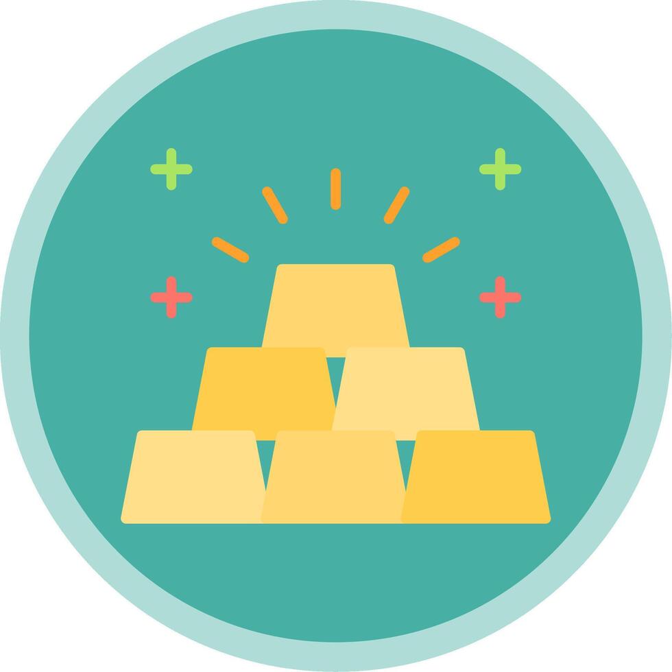 Gold Ingot Flat Multi Circle Icon vector