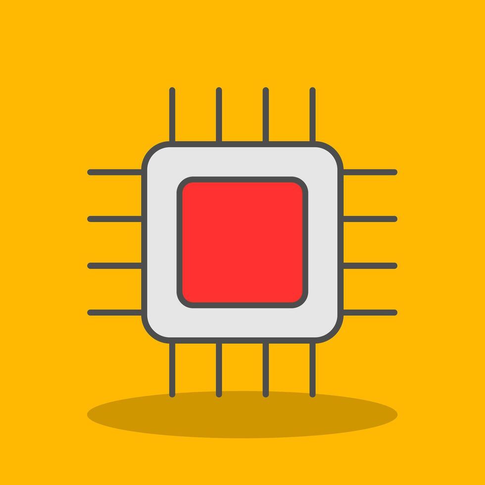 Cpu Filled Shadow Icon vector