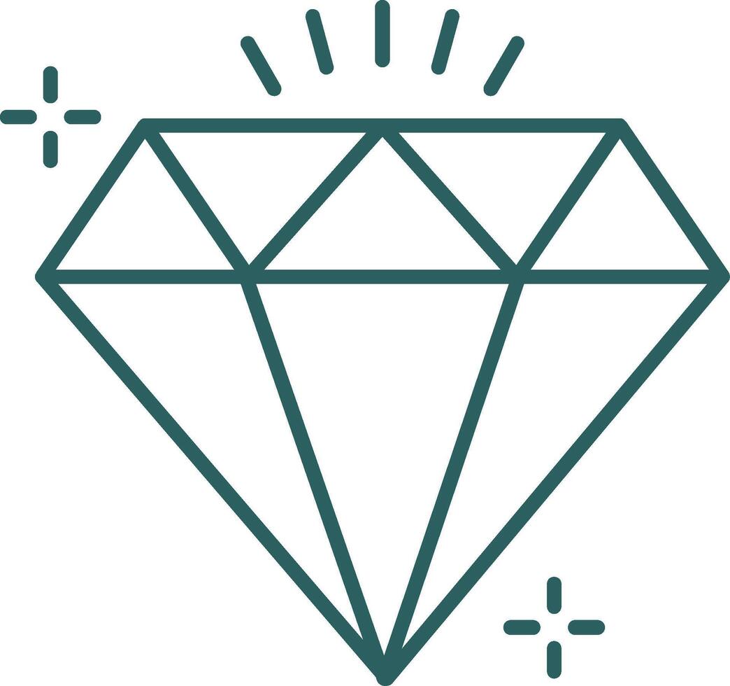 Diamond Line Gradient Round Corner Icon vector