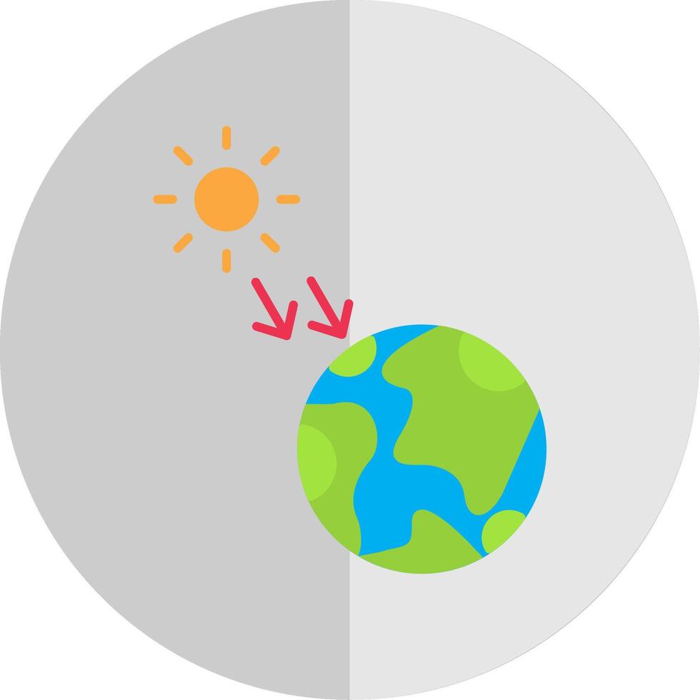 solar radiación plano escala icono vector