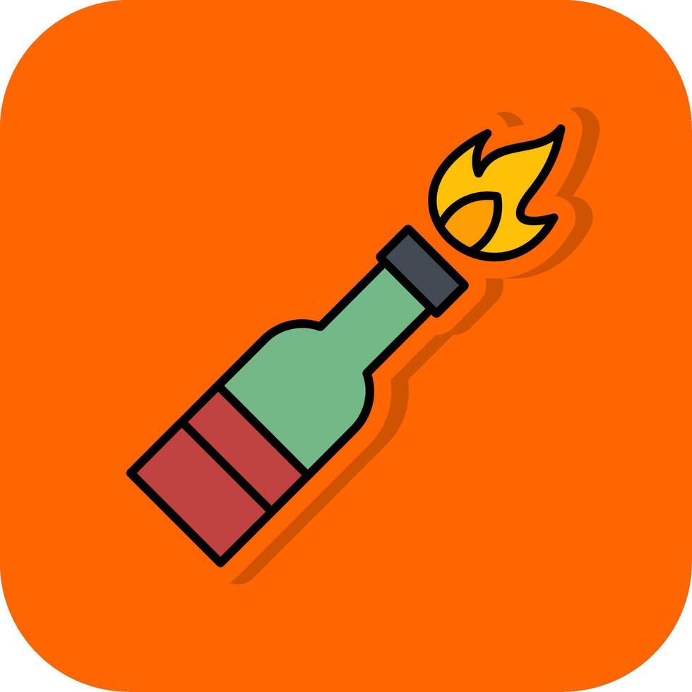 Molotov Filled Orange background Icon vector