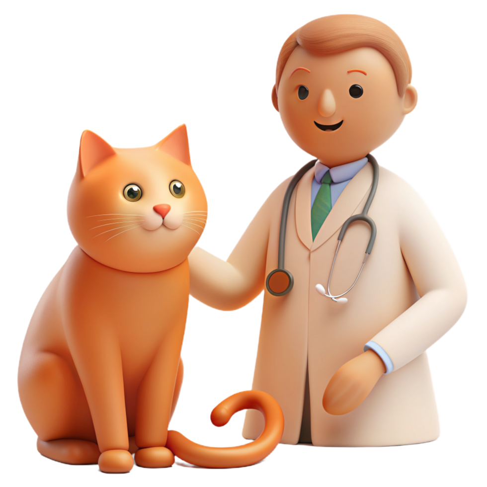 perfectamente adorable médico gato 3d imágenes png