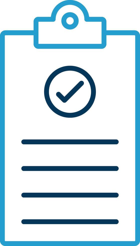 Checklist Line Blue Two Color Icon vector