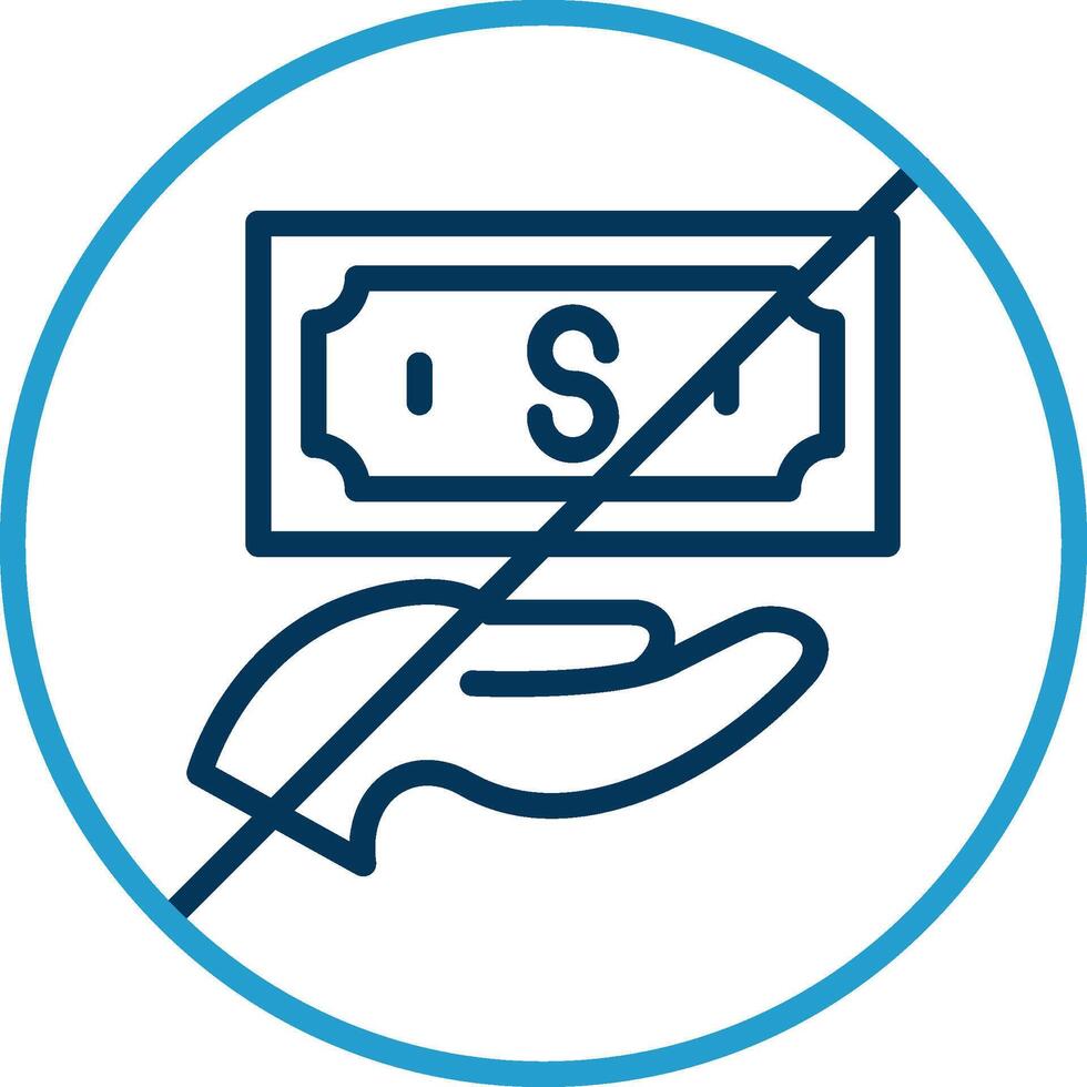 Stop Corruption Line Blue Two Color Icon vector