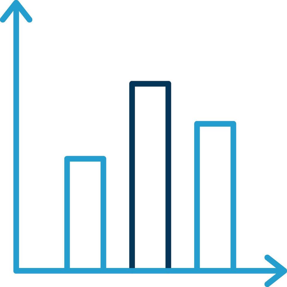 Prediction Line Blue Two Color Icon vector