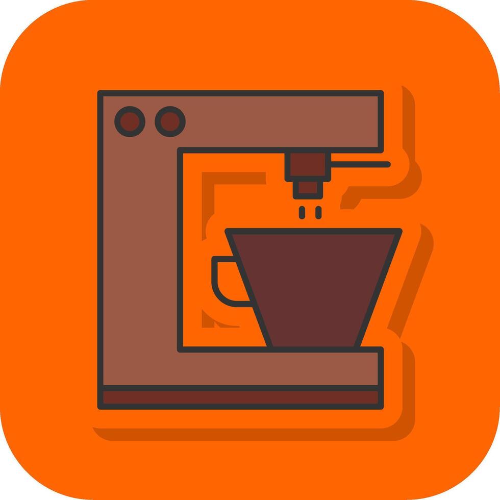Coffee Machine Filled Orange background Icon vector
