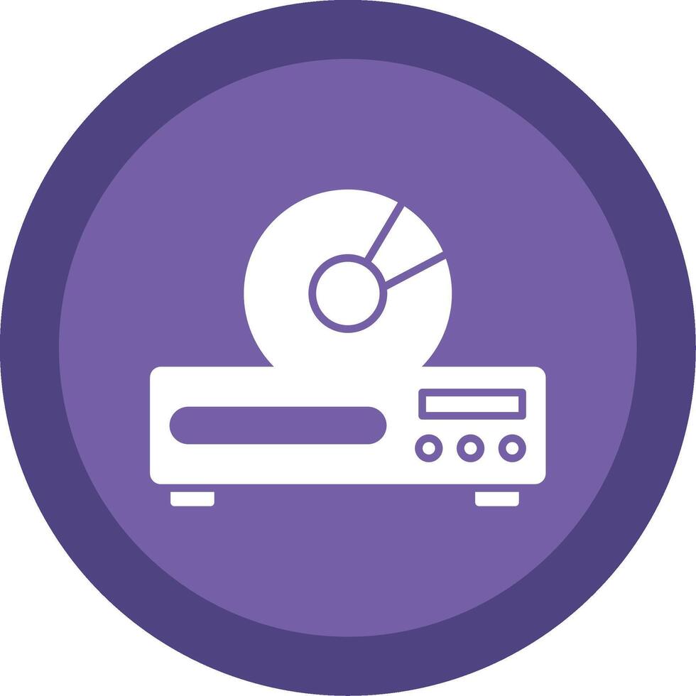 Dvd Player Glyph Multi Circle Icon vector