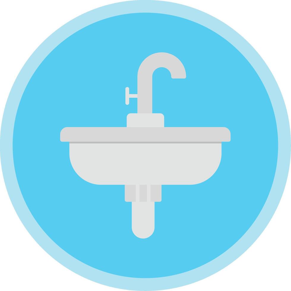 Sink Flat Multi Circle Icon vector