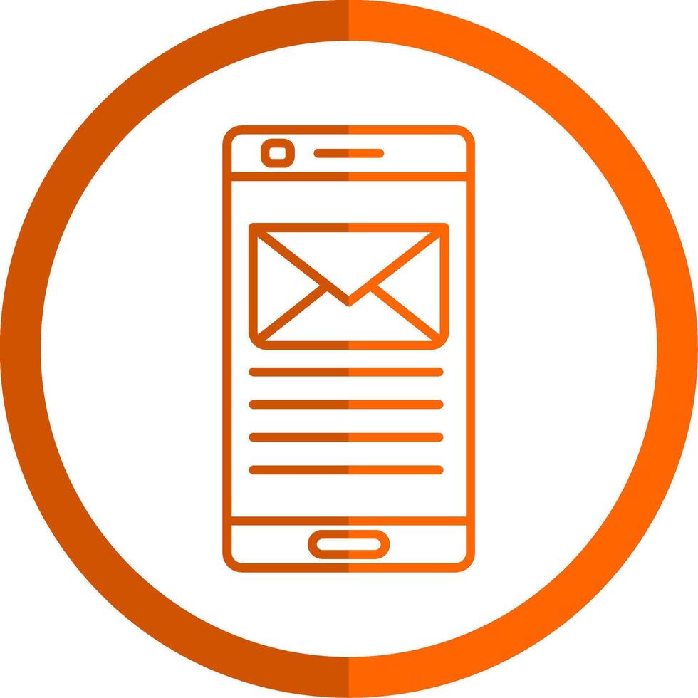Email Line Orange Circle Icon vector