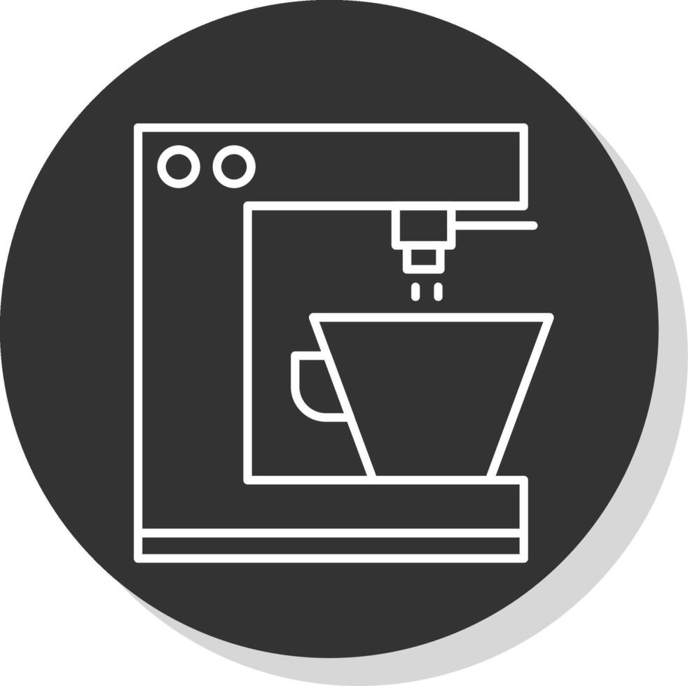 Coffee Machine Line Grey Circle Icon vector
