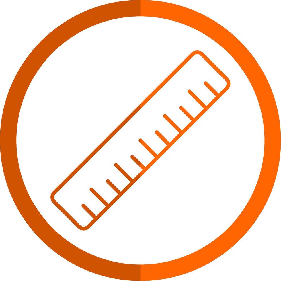Ruler Line Orange Circle Icon vector